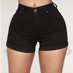 Fashion Nova No Muffin Top Black Denim Shorts